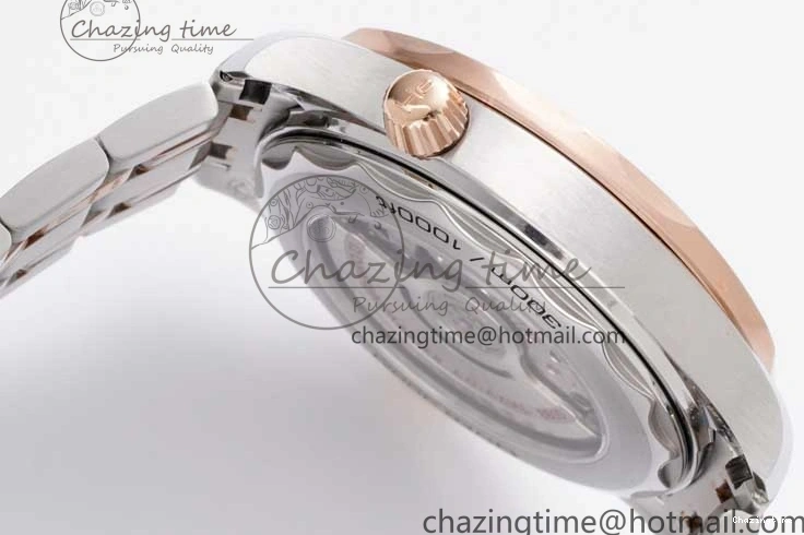 1218 UrbanChic Seamaster Diver 300M SS RG Black Ceramic Bezel JVSF 1:1 Best Edition Black Dial on SS RG Bracelet A 7786